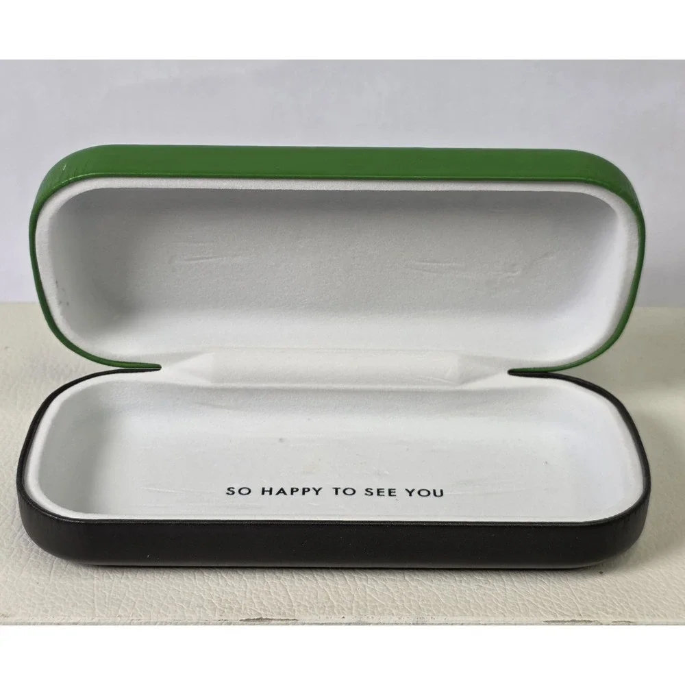 NEW KATE SPADE GREEN BLACK SMALL AUTHENTIC SUNGLASSES EYEGLASSES CASE ONLY Lux